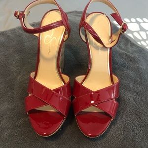 Jessica Simpson Red Wedges, Size 7.5